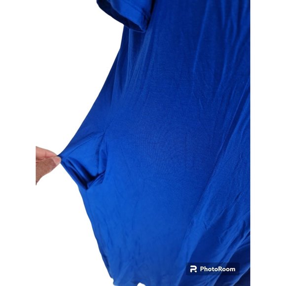 CATHERINES Womens Maxi Dress Petti Plus Size 2XWP Blue Crew Neck Short SLV  84P - Picture 3 of 6